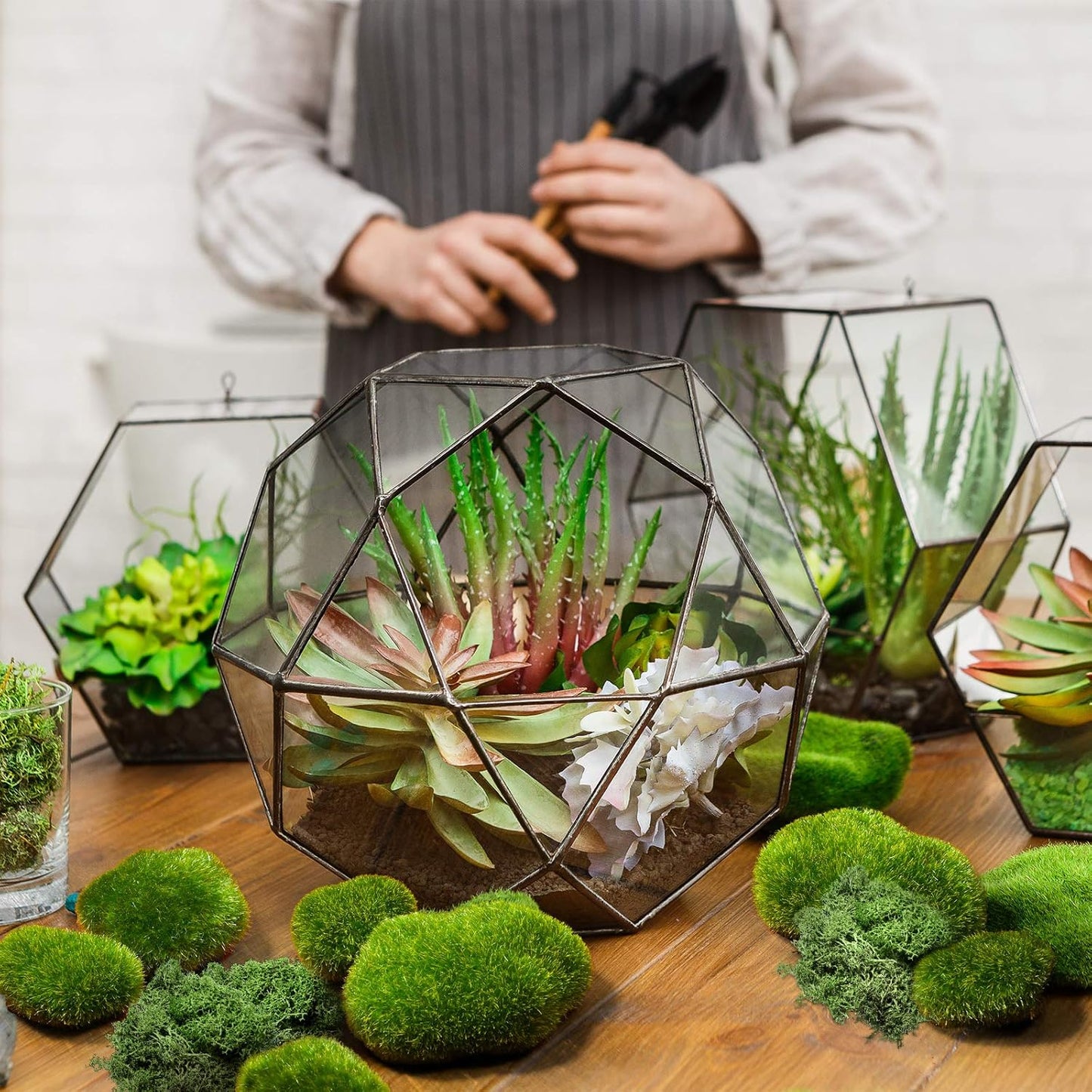 Artificial Moss Rocks – Decorative Green Stones, Set of 20