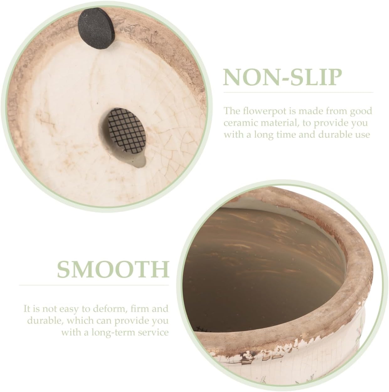 Vintage Ceramic Flower Pot, Small Indoor/Outdoor Planter