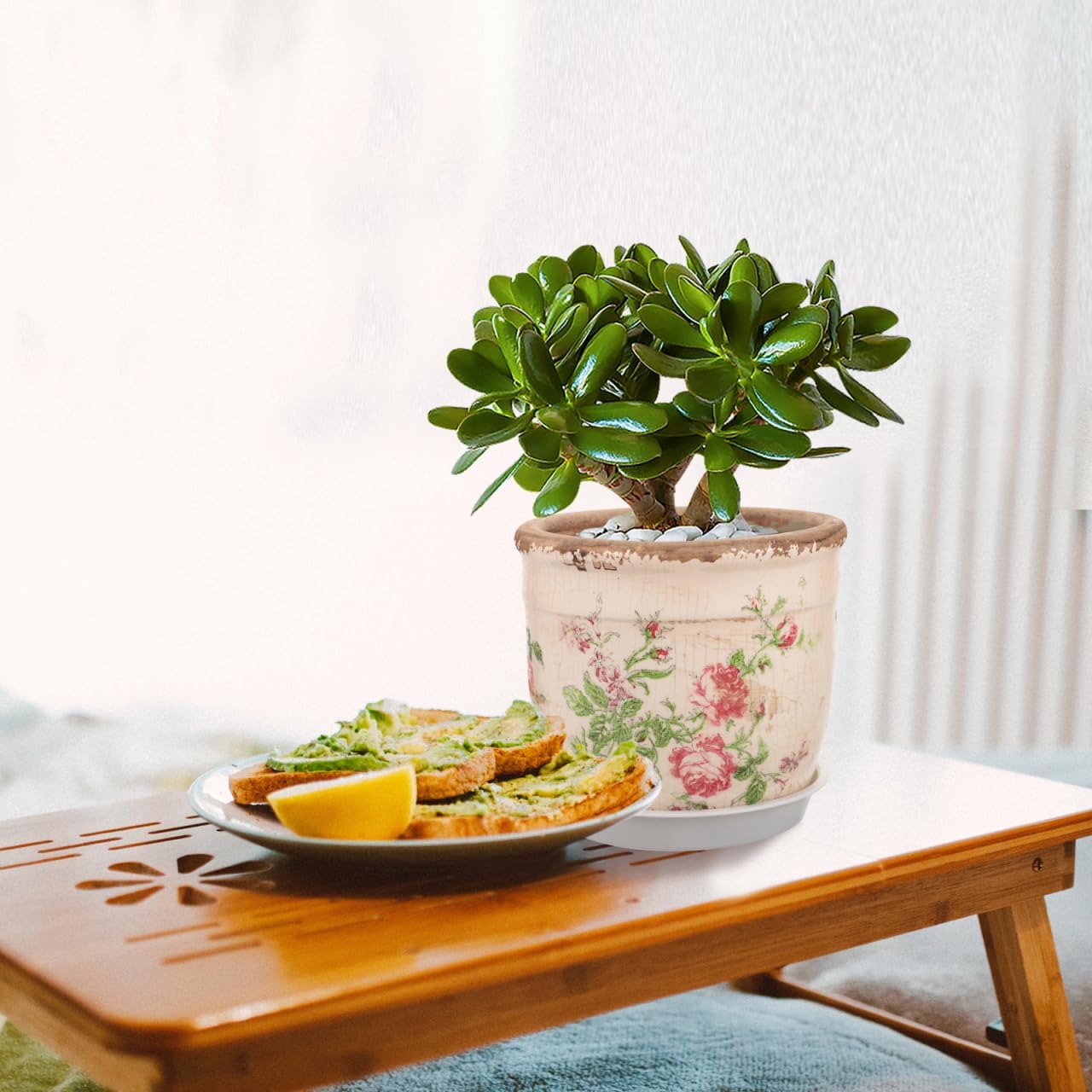 Vintage Ceramic Flower Pot, Small Indoor/Outdoor Planter