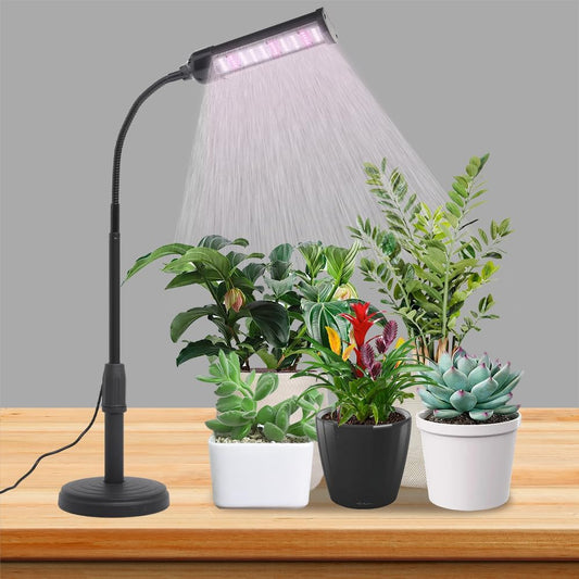 Full Spectrum Desk Plant Light, Gooseneck Grow Lamp with Timer