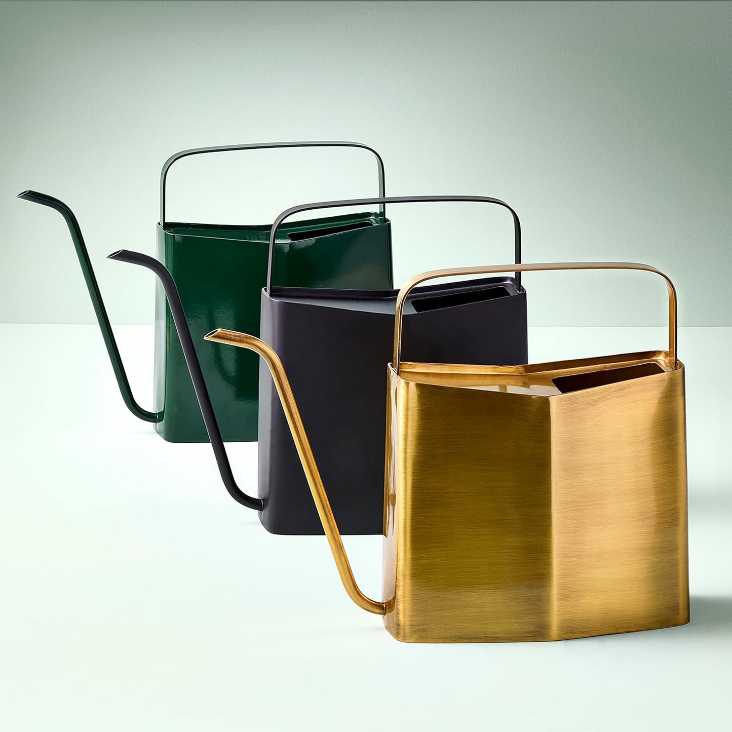 Brass Finish Watering Can, 3L Long Spout, Rust-Resistant Stainless Steel