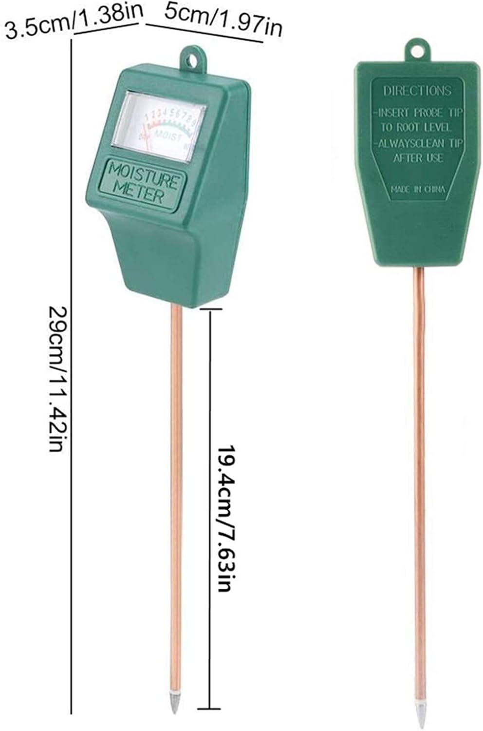 Soil Moisture Meter, No Battery Plant Water Monitor for Pots & Gardens